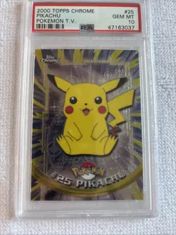 Topps Chrome Pikachu #25 Pokemon 2000 Holo Foil PSA 10 Gem Mint - Image 3