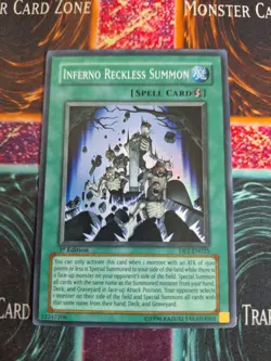 Yu-Gi-Oh! Inferno Reckless Summon DP2-EN025 Super Rare 1st Edition Near Mint - Image 1