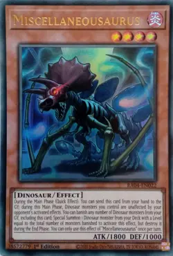 RA04-EN022 MISCELLANEOUSAURUS ULTRA RARE 1ST EDITION YuGiOh CARD - Image 1