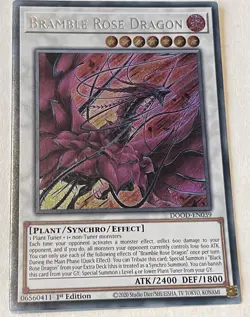 YUGIOH DOOD-EN039 Bramble Rose Dragon Secret Rare 1st Edition - Image 1