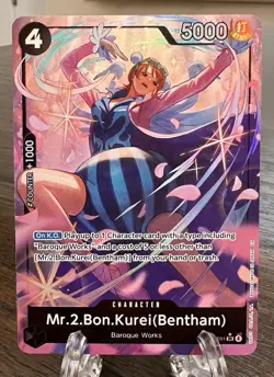 MR.2.BON.KUREI OP14-091 Alt Art English One Piece Card Bentham SR * Parallel 🔥 - Image 1