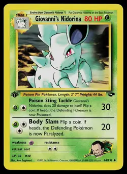 Pokemon Card - Giovanni's Nidorina Gym Challenge 44/132 1st Edition - Image 1