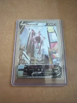 Pokemon TCG Mewtwo v Alt Art Full Art Holo Ultra Rare Card 072/078 Pokemon Go - Image 1