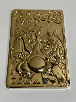 Pokemon Charizard Nintendo 1999 Burger King 23k Gold Plated Card - Image 1
