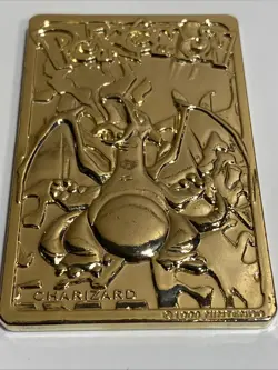 Pokemon Charizard Nintendo 1999 Burger King 23k Gold Plated Card - Image 3