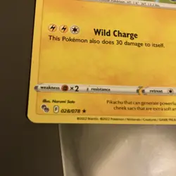 Pikachu Rare Holo Pokemon Go 2022 Card POGO 028/078 ⭐99p Start⭐ - Image 2