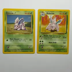 Pokemon TCG Nidoran Nidorino 2-Card Evolution Lot WOTC Vintage 1999 - Image 1