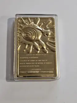 Vintage 1999 Burger King Pokemon 23K Gold Plated Trading Card Poliwhirl (No Box) - Image 4