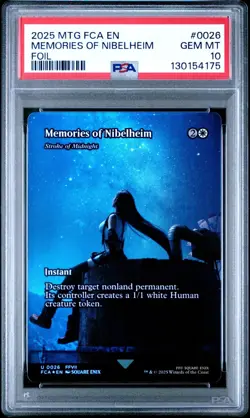 2025 MTG FINAL FANTASY: THROUGH THE AGES FOIL #0026 MEMORIES OF NIBELHEIM PSA 10 - Image 1