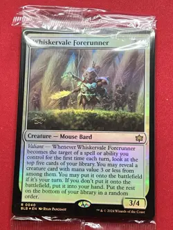MTG Whiskervale Forerunner Bloomburrow Prerelease Promo Foil + Arena Code Sealed - Image 1