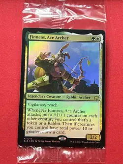 MTG FOIL Finneas, Ace Archer Prerelease Bloomburrow PRERELEASED SEALED - Image 1