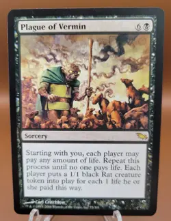 Plague of Vermin x1 MTG Shadowmoor Magic Light Play LP English - Image 1