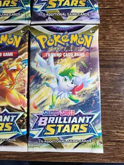 Brilliant Stars Pokemon TCG Booster Pack COMPLETE ART SET 4 Packs Unweigh SEALED - Image 3