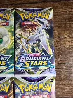 Brilliant Stars Pokemon TCG Booster Pack COMPLETE ART SET 4 Packs Unweigh SEALED - Image 4