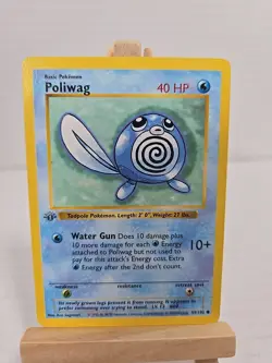 Pokemon Card 1st Edition Poliwag Base Set Shadowless 59/102 MP - Image 1