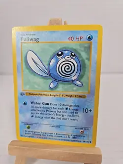 Pokemon Card 1st Edition Poliwag Base Set Shadowless 59/102 MP - Image 2