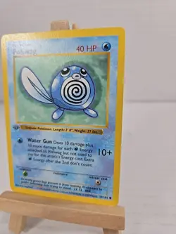 Pokemon Card 1st Edition Poliwag Base Set Shadowless 59/102 MP - Image 3