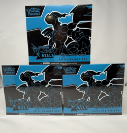 Pokemon Black Bolt Elite Trainer Box ETB Pokemon Center Exclusive New Sealed x3 - Image 1