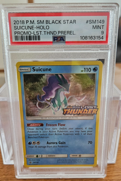 POKEMON SUICUNE #SM149 BLACK STAR Stamped Prerelease PROMO - PSA 9 - Image 1