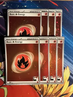 Pokemon TCG Prize Pack Series 4/5 Holo Play Stamped Fire Energy x8 - Image 1