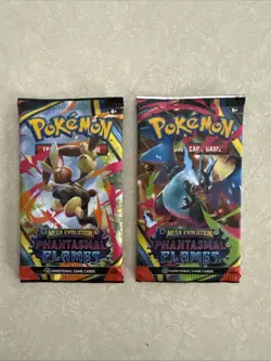 Pokemon TCG Mega Evolution Phantasmal Flames Booster Packs (2) Factory Sealed - Image 1