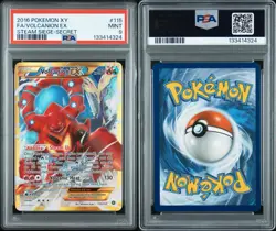 2016 POKEMON XY STEAM SIEGE SECRET #115 FULL ART/VOLCANION EX PSA 9 - Image 2