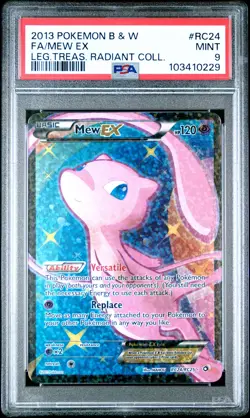 2013 POKEMON B&W LEGEND TREASURES RADIANT COLL #RC24 FULL ART/MEW EX PSA 9 - Image 1