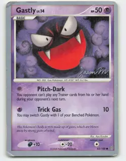 2008 Pokemon, Stormfront, #62/100 Gastly, Common, 2009 World Championships JM - Image 1
