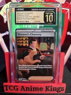 CGC 10 PRISTINE Giovanni's Charisma 204/165 Pokemon Scarlet & Violet 151 English - Image 1