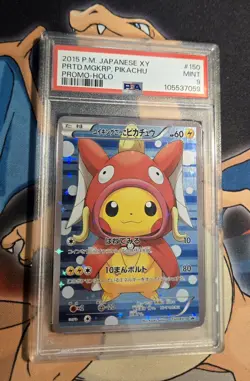 Pokemon Pretend Magikarp Pikachu Poncho Japanese Full Art Promo 150/XY-P PSA 9 - Image 2