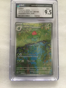 CGC 9.5 mint+, Pokemon Ivysaur (2023) SV151 Illustration rare-holo 167/165 - Image 1
