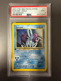 SUICUNE 14 HOLO 1ST EDITION POKEMON NEO REVELATION 2001 PSA 9 - Image 1