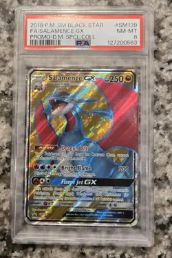 Salamence GX 2018 Pokemon Black Star Promo Full Art Dragon Majesty #SM139 PSA 8 - Image 1