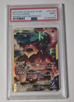2017 POKEMON XY BLACK STAR PROMO #XY185 FULL ART/VOLCANION PSA 9 - Image 1