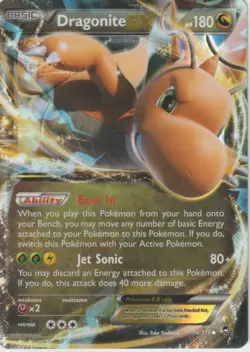 2014 Pokemon Furious Fists Dragonite EX #74/111 NM MT Wow Amazing Foil! - Image 1