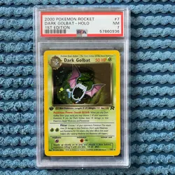 2000 Pokemon Team Rocket Dark Golbat Holo 1st Edition PSA 7 7/82 - Image 1