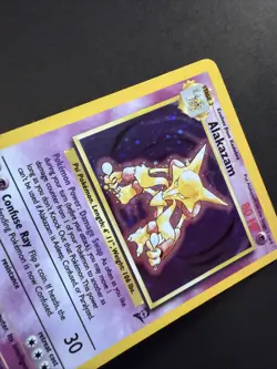 Alakazam 1/130 Base Set 2 Holo Rare Pokemon - Image 3