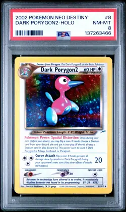 2002 Pokemon Neo Destiny #008/105 Dark Porygon2 PSA 8 - Image 1