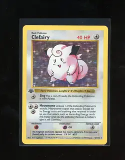 1999 Pokemon 1ST EDITION Game Base Set Clefairy 5/102 Holo Foil Shadowless WOTC - Image 1