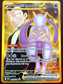 Pokemon TCG Team Rocket’s Mewtwo ex Hyper Rare 240/182 Destined Rivals Gold NM/M - Image 1