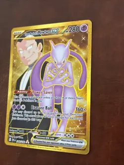 Pokemon TCG Team Rocket’s Mewtwo ex Hyper Rare 240/182 Destined Rivals Gold NM/M - Image 2