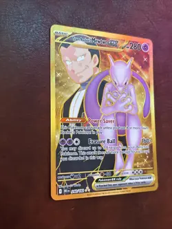 Pokemon TCG Team Rocket’s Mewtwo ex Hyper Rare 240/182 Destined Rivals Gold NM/M - Image 3