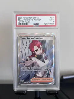 2025 POKEMON DRI EN-DESTINED RIVALS ULTRA RARE #224 TEAM ROCKET'S ARIANA PSA 9 - Image 1
