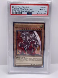 YUGIOH - PSA 10 - OP15-EN001 - 2021 - ARMED DRAGON LV10 - ULTIMATE RARE - Image 1