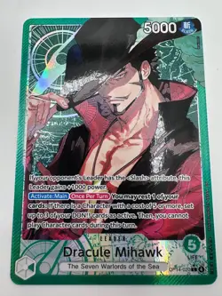 ONE PIECE The Azure Sea's Seven DRACULE MIHAWK LEADER ALT ART OP14-020 ENGLISH - Image 3