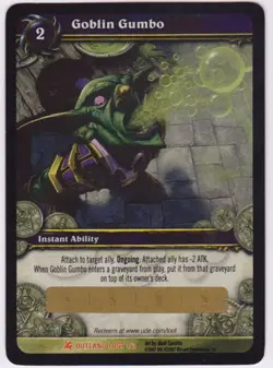 WOW TCG Goblin Gumbo LOOT CARD Unscratched Goblin Gumbo Kettle WOW IN GAME TOY - Image 1