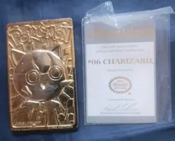 VINTAGE POKEMON CHARIZARD # 06 23K GOLD PLATED TRADING CARD BURGER KING - Image 1