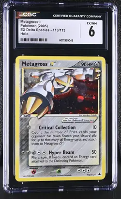 CGC 6 Metagross Gold Star 2005 EX Delta Species 113/113 Holo Pokemon Card - Image 1