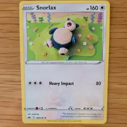 SNORLAX 109/159 POKEMON CARD (CROWN ZENITH SET) KNITTED CROCHET ASAKO - Image 1