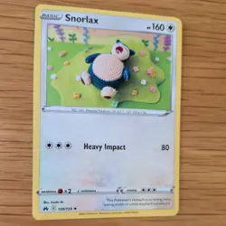 SNORLAX 109/159 POKEMON CARD (CROWN ZENITH SET) KNITTED CROCHET ASAKO - Image 3